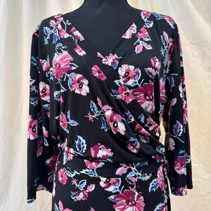 EAST ADELINE NWT Floral Wrap Top Dress 2X